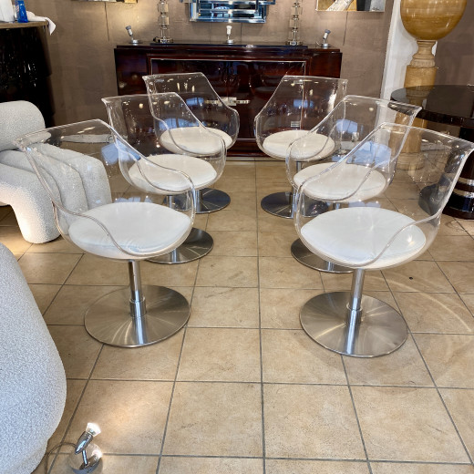 Rare suite de 6 chaises Champagne de...